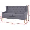 2-Seater Sofa Fabric Grey