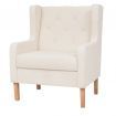 Armchair Fabric Cream White