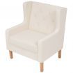 Armchair Fabric Cream White