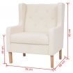 Armchair Fabric Cream White