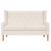 2-Seater Sofa Fabric Cream White