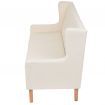 2-Seater Sofa Fabric Cream White