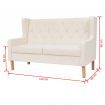 2-Seater Sofa Fabric Cream White