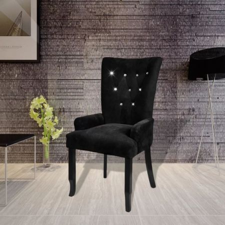 Armchair with Wooden Frame Velvet Black