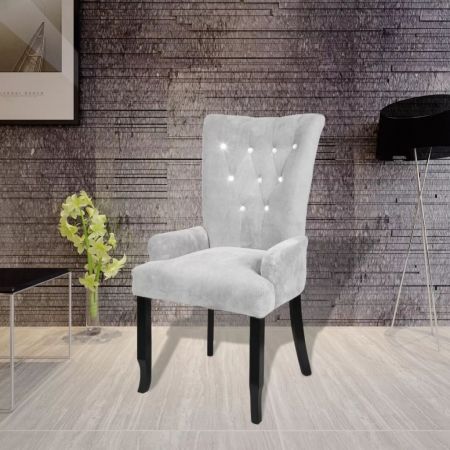 Armchair with Wooden Frame Velvet Silver