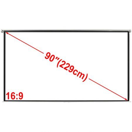 Manual Projection Screen 200 x 113 cm Matt White 16:9 Wall Ceiling
