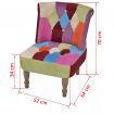 French Chair with Patchwork Design Armless Fabric