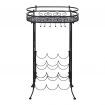 Wine Rack with Glass Holder for 9 Bottles Metal