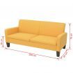 3-Seater Sofa 180x65x76 cm Yellow