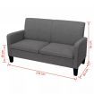 2-Seater Sofa 135x65x76 cm Dark Grey