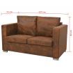 2-Seater Sofa 137x73x82 cm Artificial Suede Leather