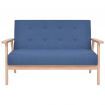 2-Seater Sofa Fabric Blue