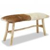 Bench Real Leather Teak