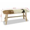 Bench Real Leather Teak