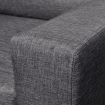 3-Seater Sofa Dark Grey Fabric