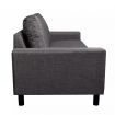 3-Seater Sofa Dark Grey Fabric