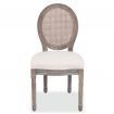 Dining Chairs 2 pcs Linen and Rattan