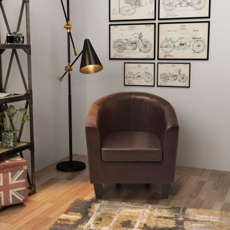 Armchair Artificial Leather Brown
