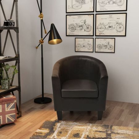 Armchair Artificial Leather Black