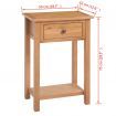 Console Table 50x32x75 cm Solid Oak Wood