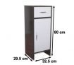Single Door Single Drawer Bathroom Floor Cabinet Storage Unit - Coffee & White - Left Side Opening