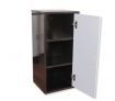 Single Door 3 Shelf Wall Mountable Cabinet Storage Unit - Coffee & White - Right Side Opening