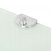 Corner Shelf with Chrome Supports Glass White 25x25 cm