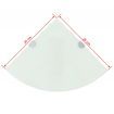 Corner Shelf with Chrome Supports Glass White 25x25 cm