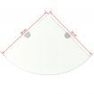 Corner Shelf with Chrome Supports Glass Clear 35x35 cm