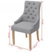 Oak Dining Chairs 2 pcs Fabric Light Grey