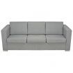 3-Seater Sofa Fabric Light Grey