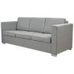 3-Seater Sofa Fabric Light Grey