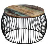 Coffee Table Round Solid Reclaimed Wood 68x37 cm