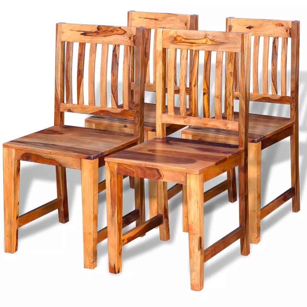 Dining Chairs 4 pcs Solid Sheesham Wood