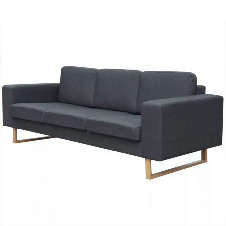 3-Seater Sofa Fabric Dark Grey 3-Seater Sofa Fabric Dark Grey