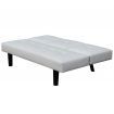 Sofa Bed with Drop-Down Table Artificial Leather White