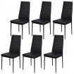 Seven Piece Dining Table Set Black