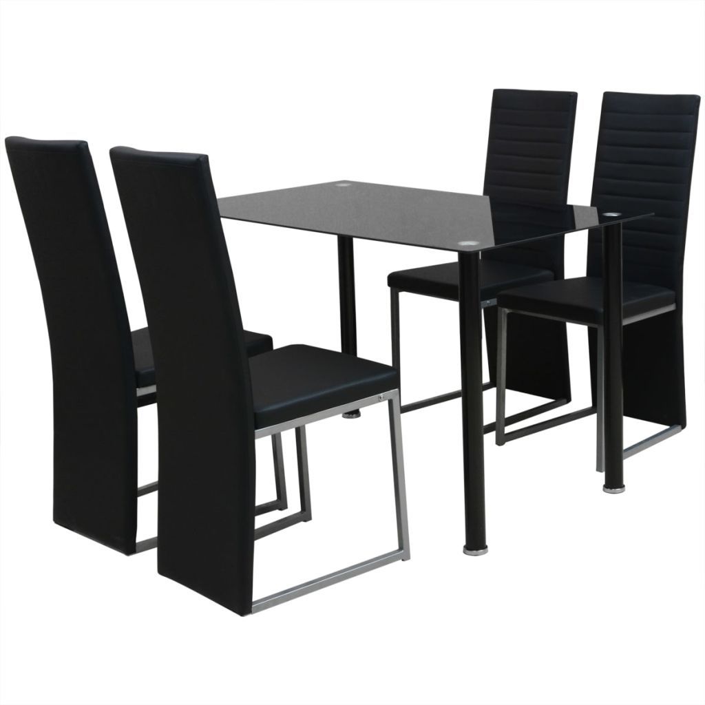 Five Piece Dining Set Black