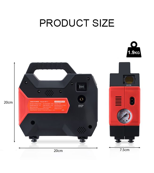 car tyre inflator and battery charger