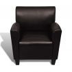 Sofa Chair Artificial Leather Dark Brown