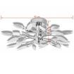 Ceiling Lamp White & Transparent Acrylic Crystal Leaf Arms 3 E14 Bulbs