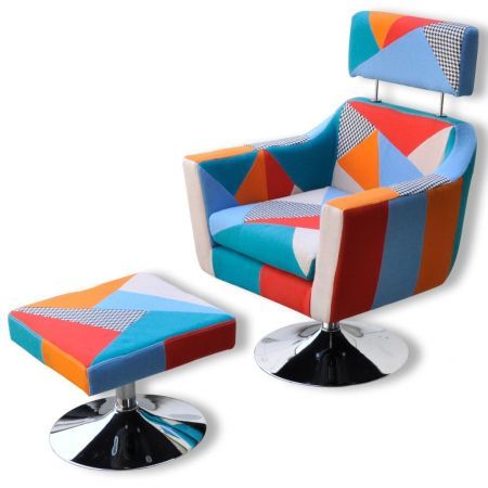 TV Armchair Fabric Patchwork