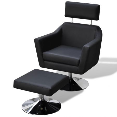 TV Armchair Artificial Leather Black