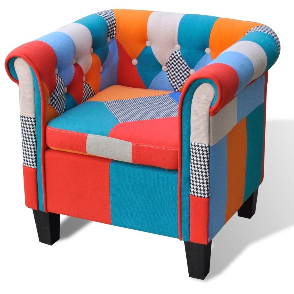 Armchair with Patchwork Design Fabric