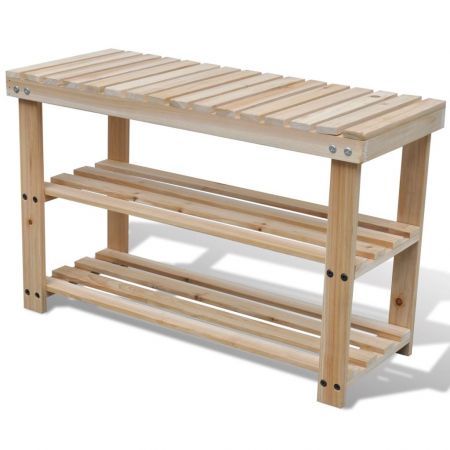 2-in-1 Wooden Shoe Rack With Bench Top Durable