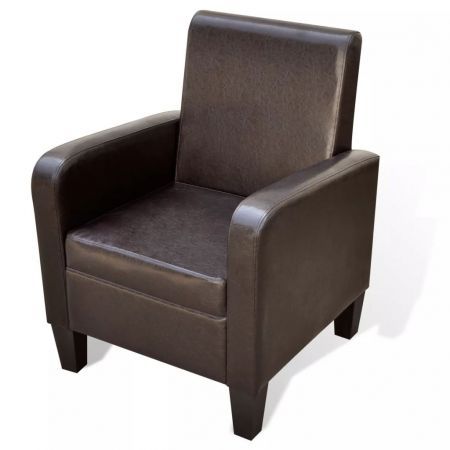 Armchair Artificial Leather Brown