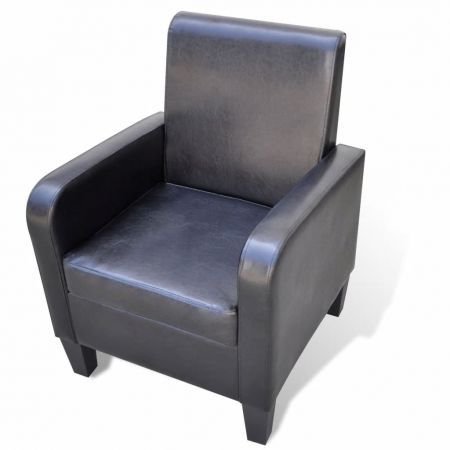 Armchair Artificial Leather Black