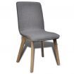 Dining Chairs 2 pcs Light Grey Fabric and Solid Oak Wood