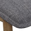 Dining Chairs 2 pcs Light Grey Fabric and Solid Oak Wood