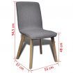 Dining Chairs 2 pcs Light Grey Fabric and Solid Oak Wood